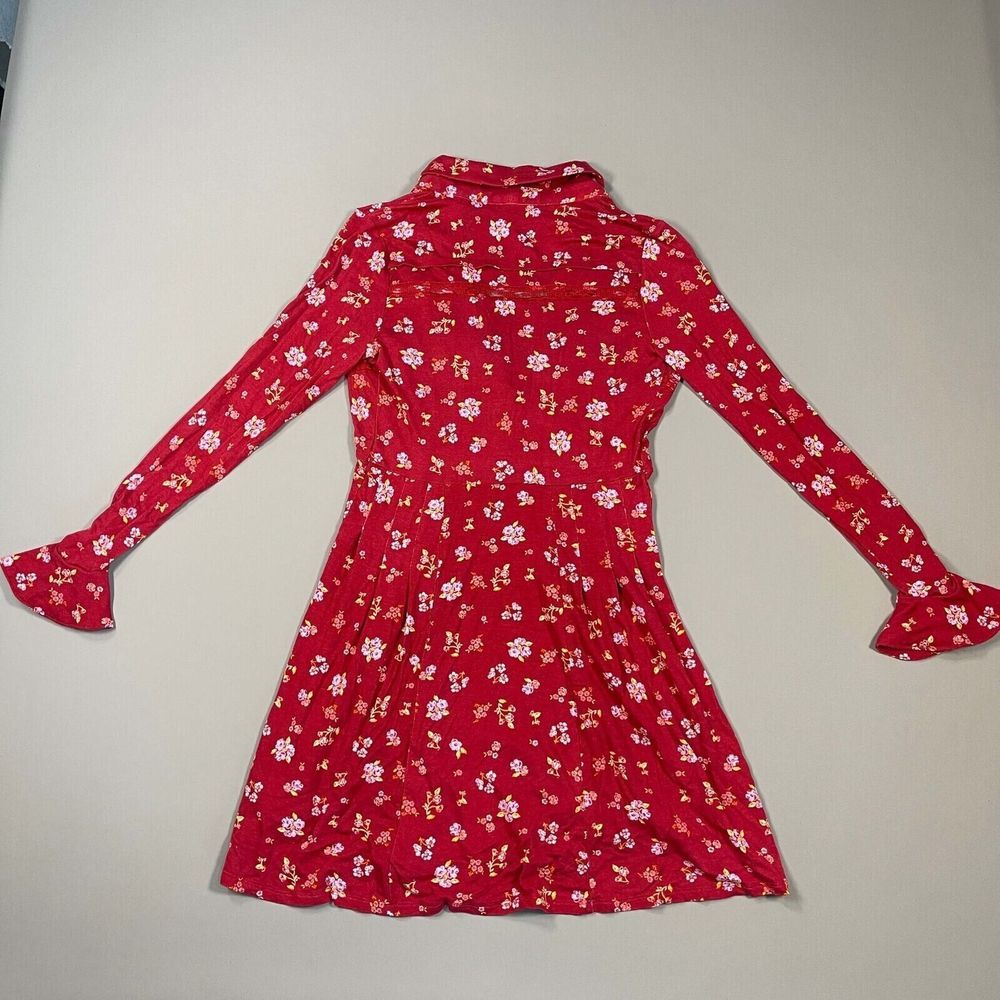 Free People Women's Pop Combo Floral Good Days Collared Mini Dress Size Large - Picture 5 of 9